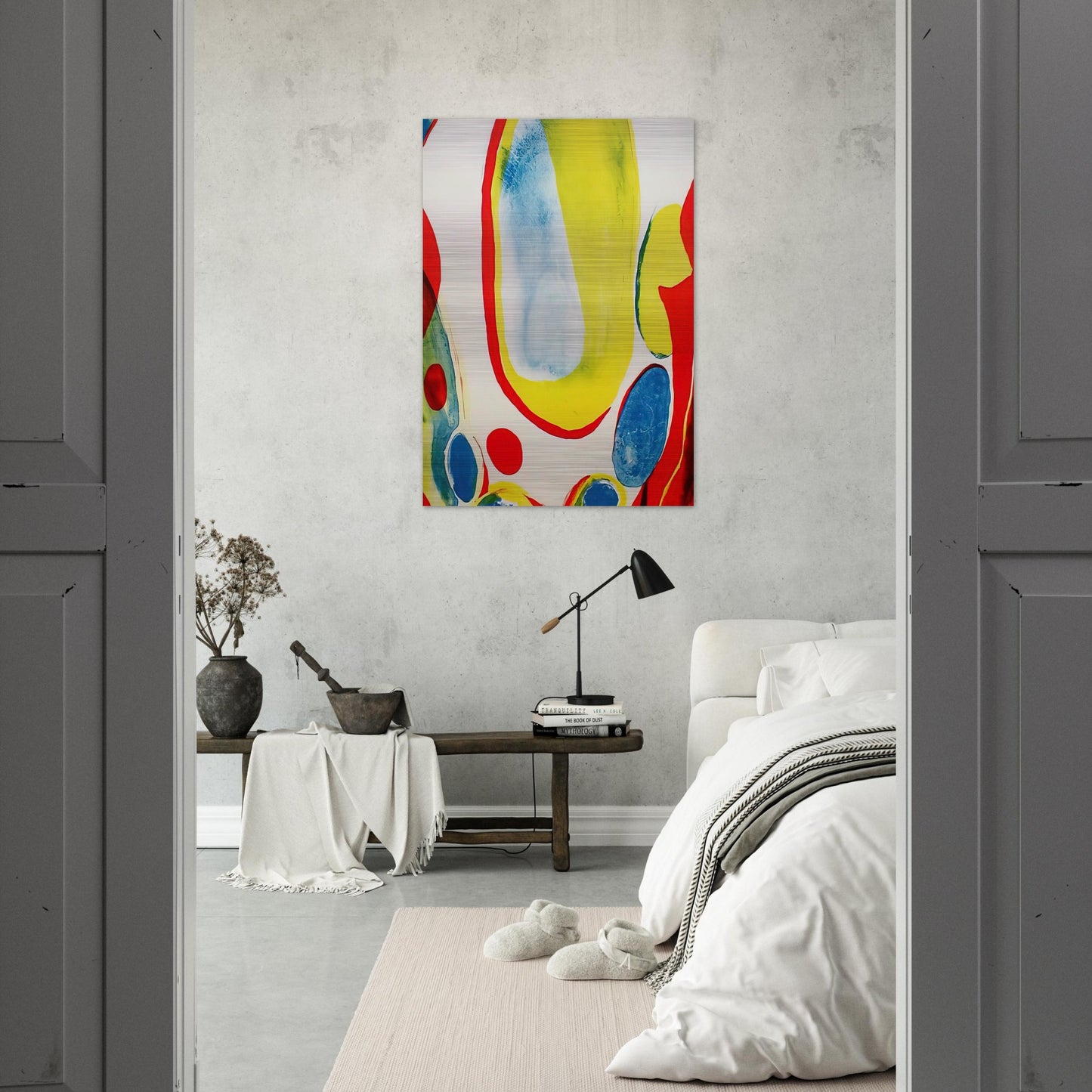 Red, Yellow and Blue - Alice Baber Brushed Aluminum Print - 70x100 cm / 28x40 inches | Alice Baber Aluminum Print | Alice Baber Prints