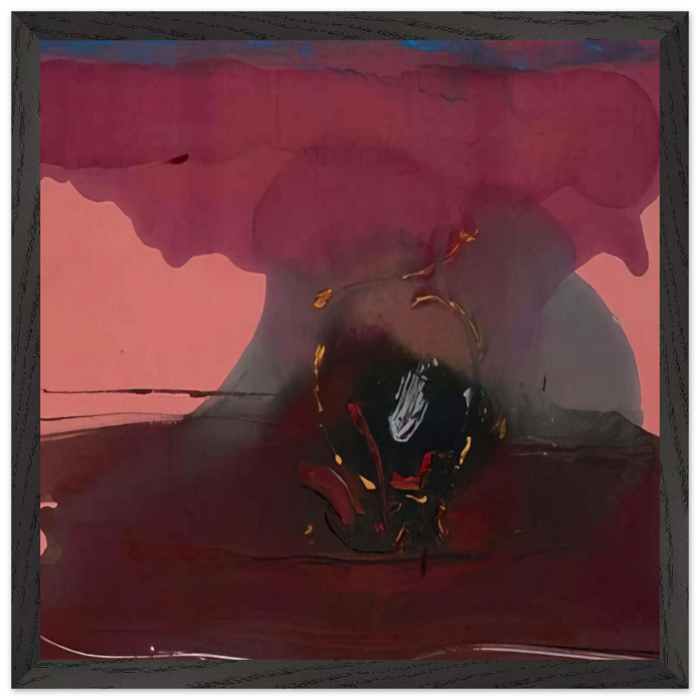 Helen Frankenthaler - Harbinger - 1986 Wall art - 27x35 cm / 11x14 inches - Premium Wooden Framed Poster With Fine Art Paper-canvas - Wood frame