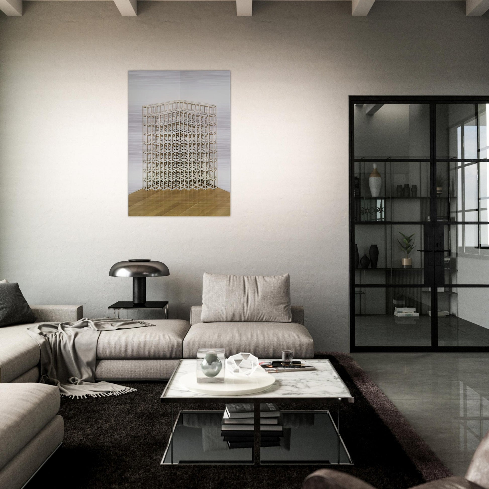 Corner Piece No. 2 - Sol LeWitt Brushed Aluminum Print - 70x100 cm / 28x40 inches | Sol LeWitt Aluminum Print | Sol LeWitt Prints