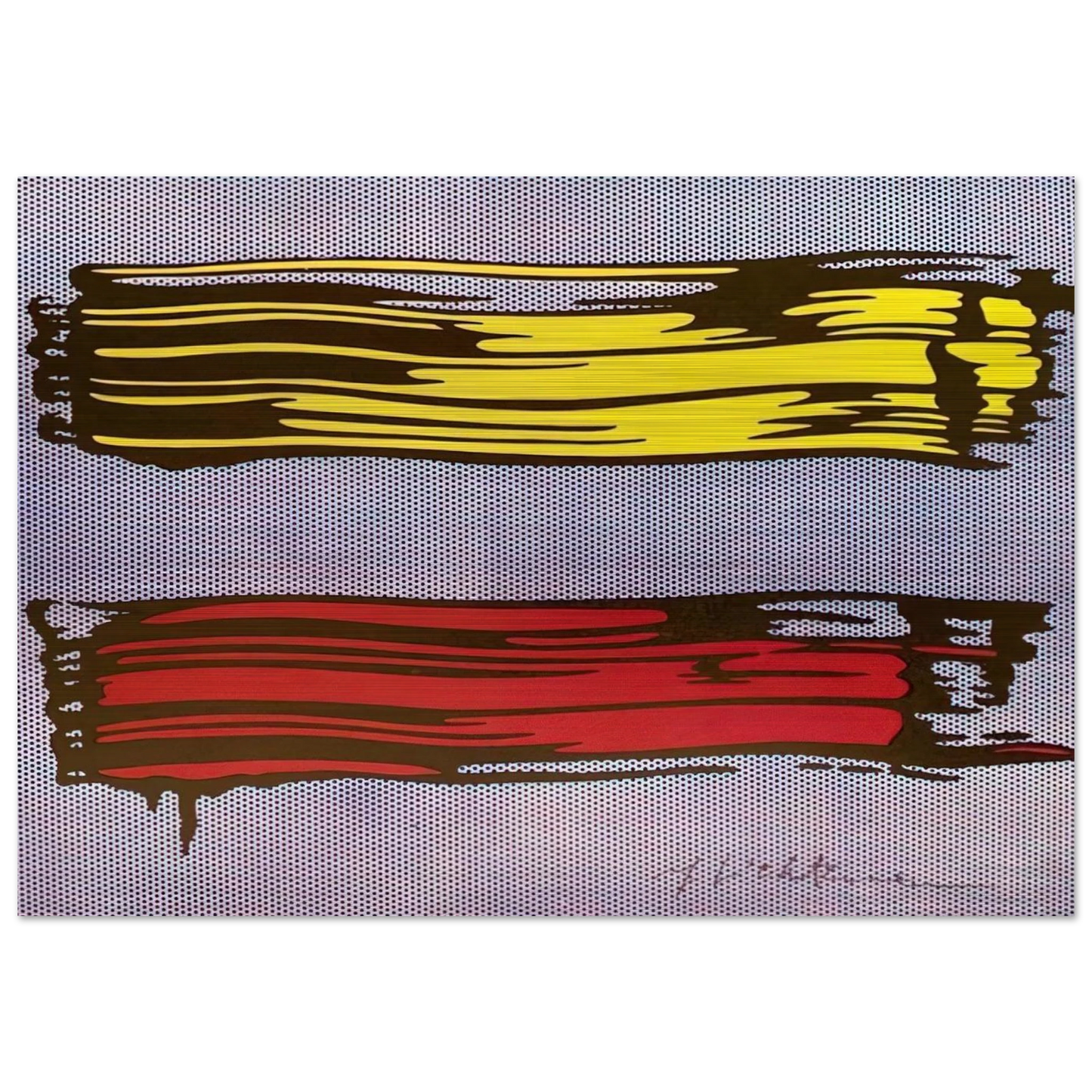 YELLOW AND RED BRUSHSTROKES 1966 - Roy Lichtenstein Brushed Aluminum Print - 70x100 cm / 28x40 inches | Roy Lichtenstein Aluminum Print | Roy Lichtenstein Prints