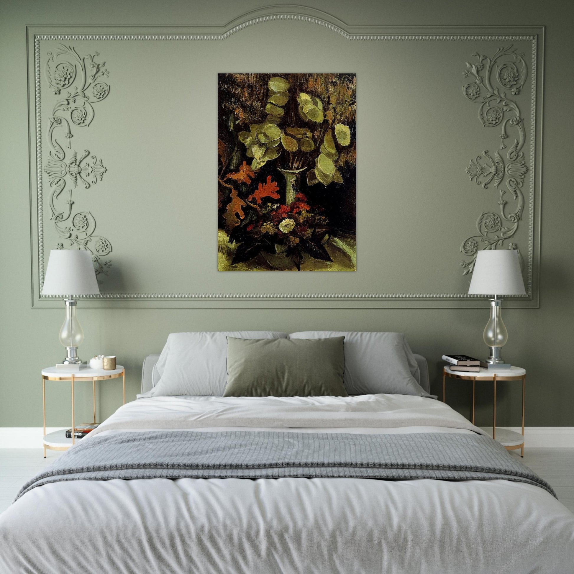 Vase with Honesty - Vincent van Gogh Brushed Aluminum Print - 70x100 cm / 28x40 inches | Vincent van Gogh Aluminum Print | Vincent van Gogh Prints