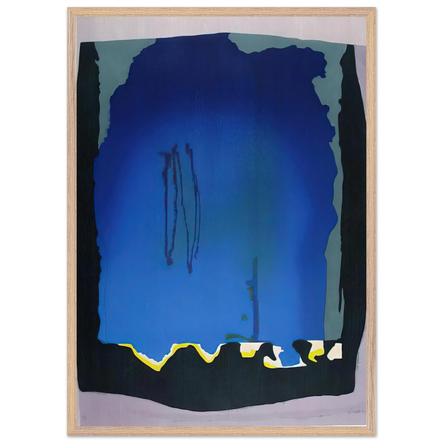 Helen Frankenthaler - Freefall - 1992 Wall art - 30x40 cm / 12x16 inches - Premium Wooden Framed Poster With Fine Art Paper-canvas - Wood frame