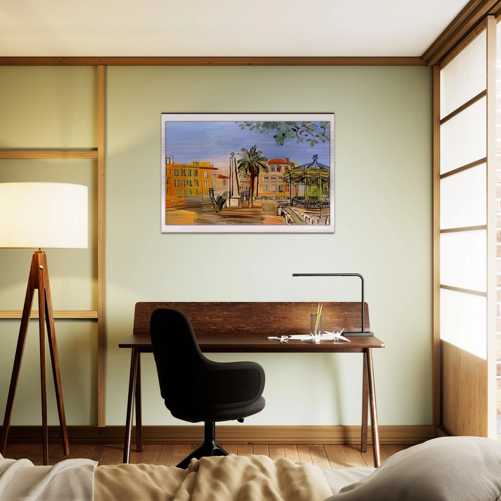 THE SQUARE IN HYERES - Raoul Dufy Brushed Aluminum Print - 70x100 cm / 28x40 inches | Raoul Dufy Aluminum Print | Raoul Dufy Prints