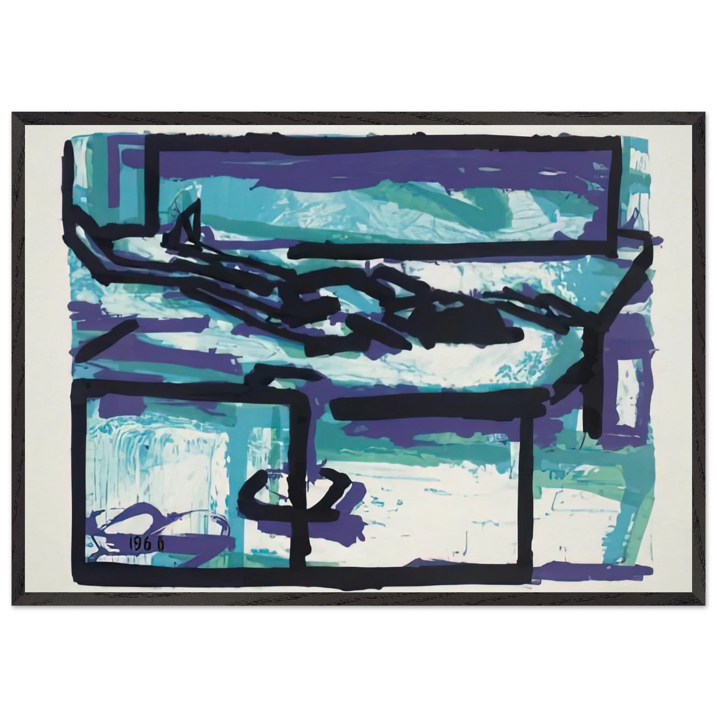 RECLINING FIGURE I - Frank Auerbach 70x100 cm / 28x40 inches Framed Art Print – Black Wooden Frame