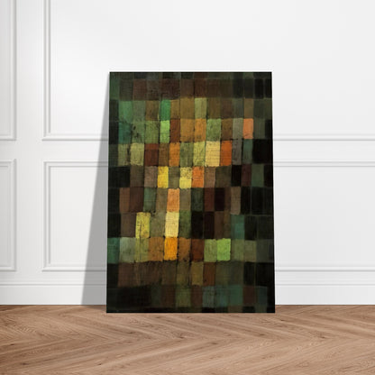 ANCIENT SOUND ABSTRACT ON BLACK BACKGROUND 1925 - Paul Klee Brushed Aluminum Print - 70x100 cm / 28x40 inches | Paul Klee Aluminum Print | Paul Klee Prints