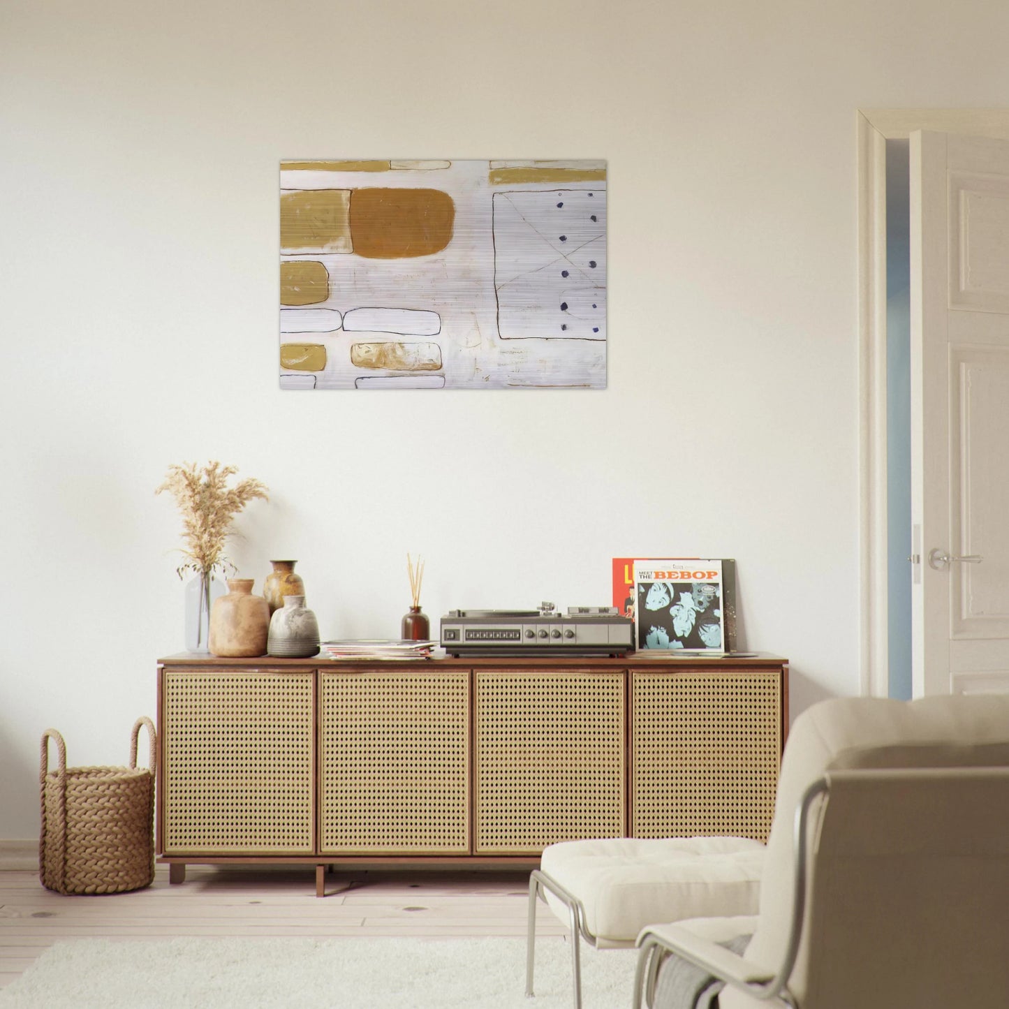 White, Sand and Ochre - 1961 - William Scott Brushed Aluminum Print - 70x100 cm / 28x40 inches | William Scott Aluminum Print | William Scott Prints