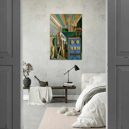 METAPHYSICAL INTERIOR WITH BISCUITS 1916 - Giorgio de Chirico Brushed Aluminum Print - 70x100 cm / 28x40 inches | Giorgio de Chirico Aluminum Print | Giorgio de Chirico Prints