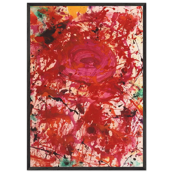 Untitled  SF90-362  - Sam Francis 70x100 cm / 28x40 inches Framed Art Print – Black Wooden Frame