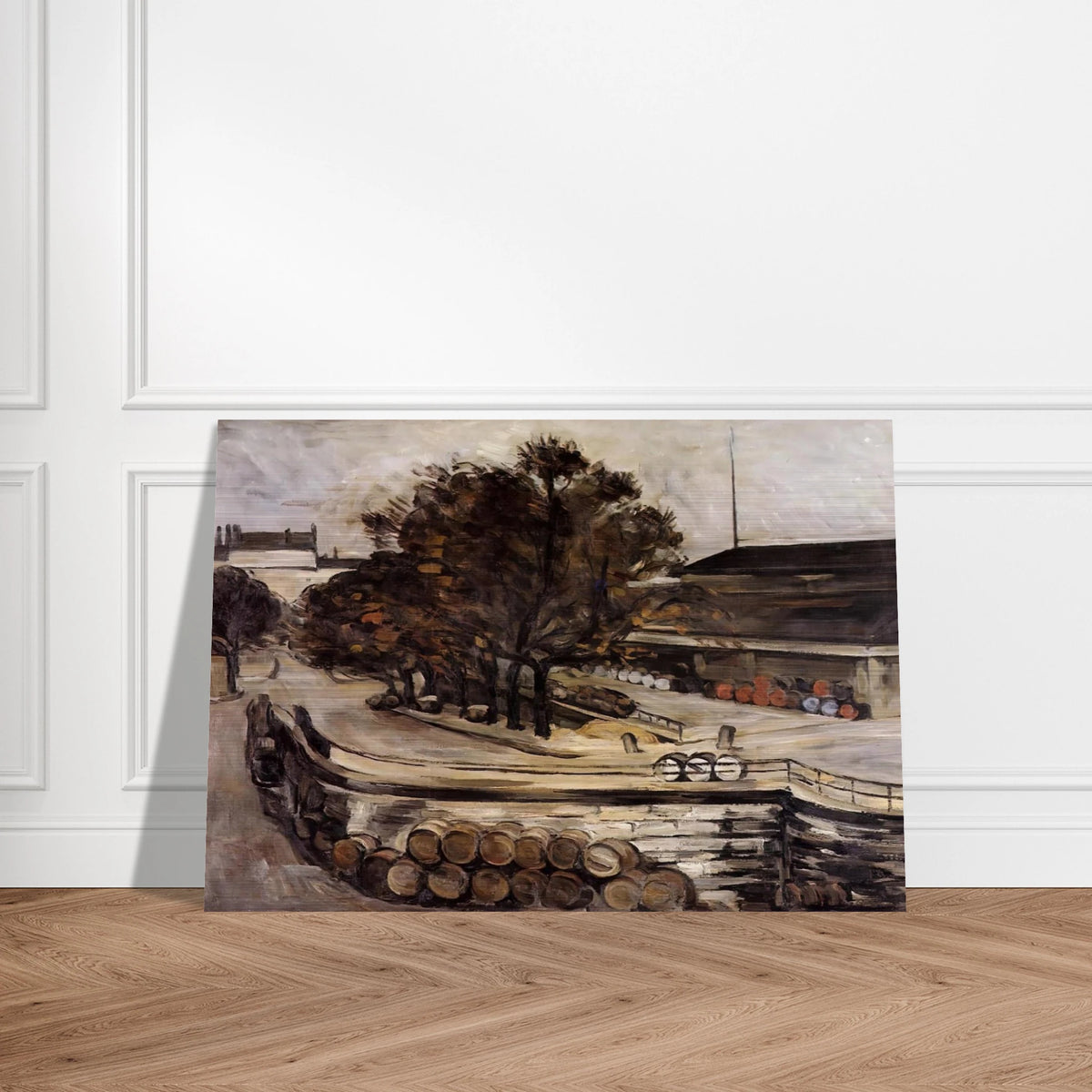 The Wine Market at Jussieu - Paul Cézanne Brushed Aluminum Print - 70x100 cm / 28x40 inches | Paul Cézanne Aluminum Print | Paul Cézanne Prints