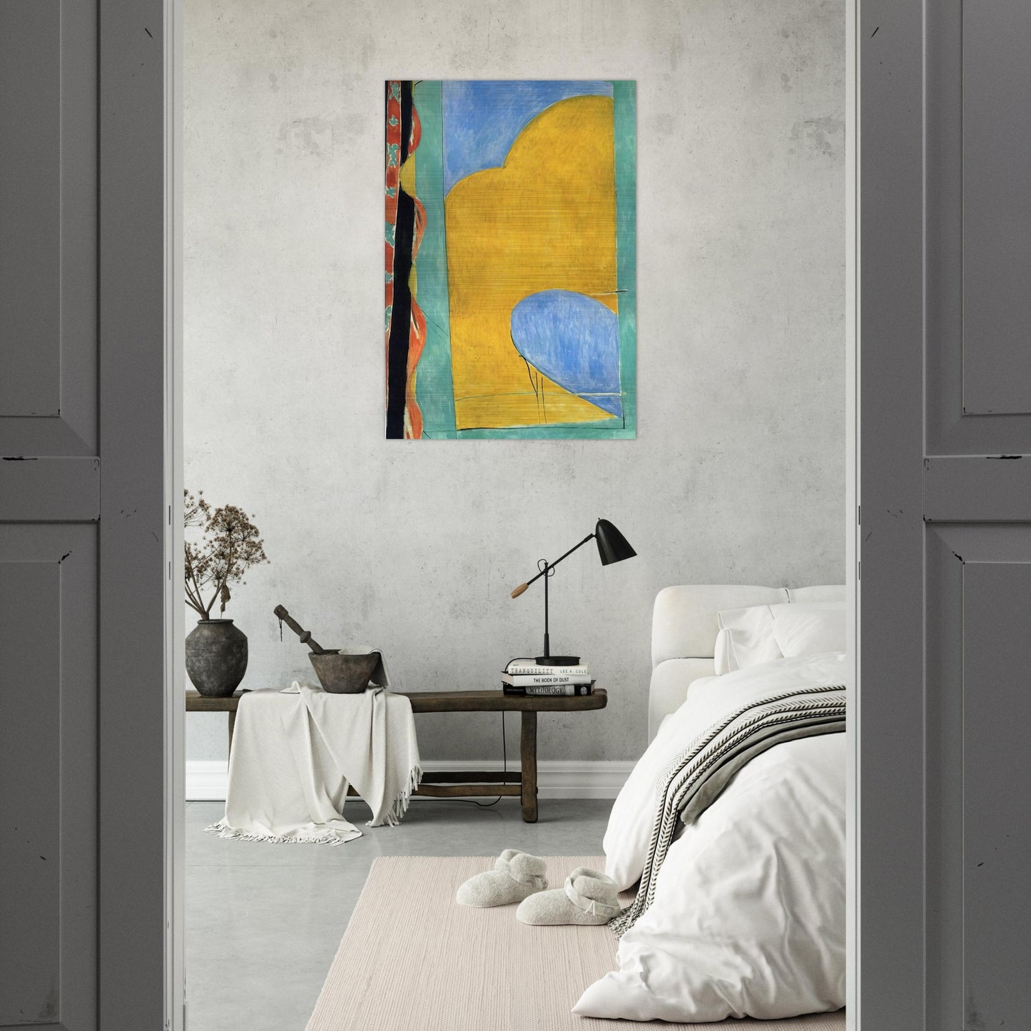 THE YELLOW CURTAIN - Henri Matisse Brushed Aluminum Print - 70x100 cm / 28x40 inches | Henri Matisse Aluminum Print | Henri Matisse Prints