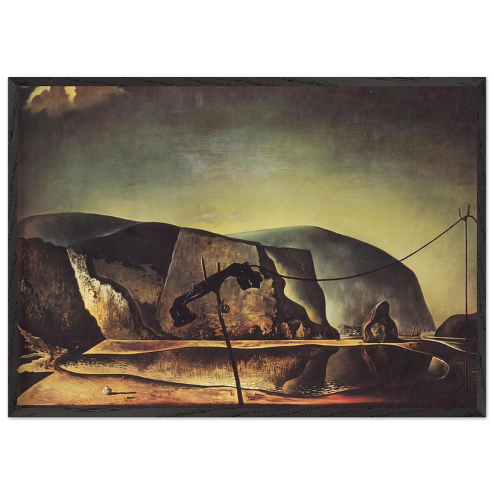 MOUNTAIN LAKE - Salvador Dali 70x100 cm / 28x40 inches Framed Art Print – Black Wooden Frame