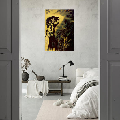 Sunset Silhouette - Eyvind Earle Brushed Aluminum Print - 70x100 cm / 28x40 inches | Eyvind Earle Aluminum Print | Eyvind Earle Prints