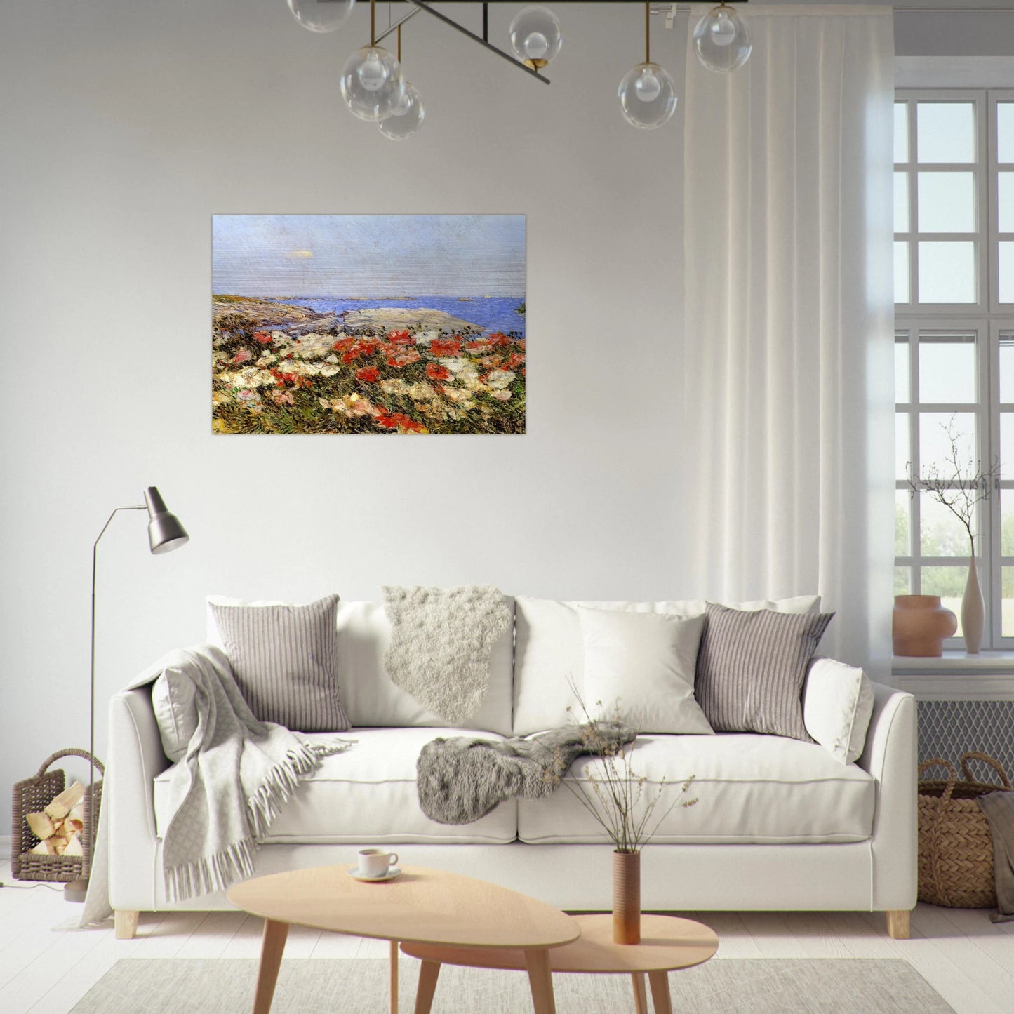Poppies on the Isles of Shoals - Childe Hassam Brushed Aluminum Print - 70x100 cm / 28x40 inches | Childe Hassam Aluminum Print | Childe Hassam Prints
