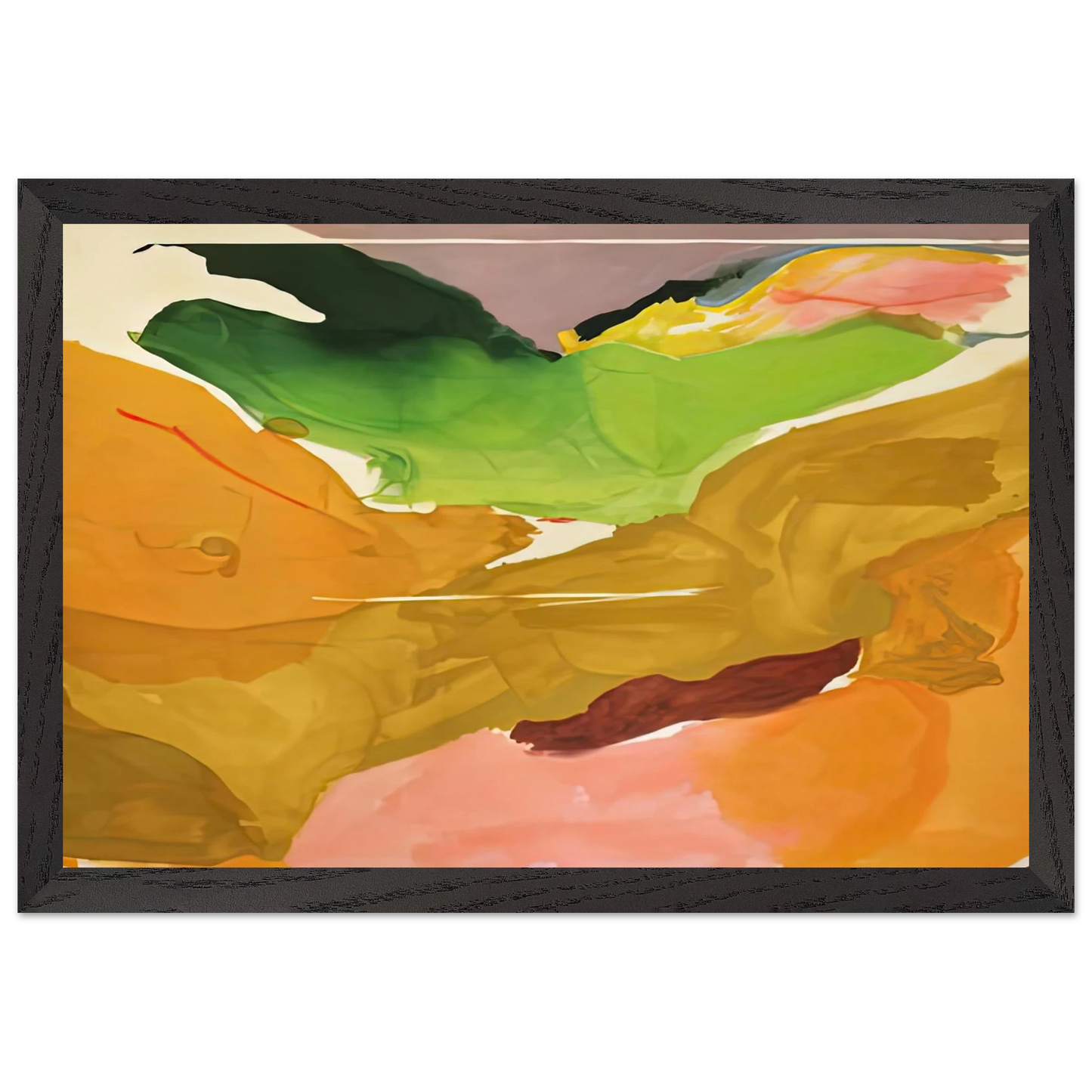 Helen Frankenthaler - Nature Abhors a Vacuum, 1973- Wall Art - 30x40 cm / 12x16 inches - Premium Wooden Framed Poster With Fine Art Paper-canvas - Wood frame