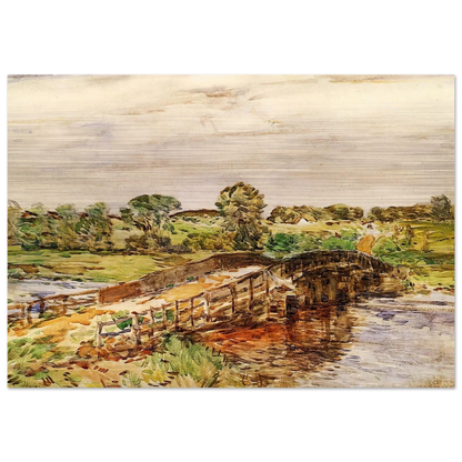 Bridge at Old Lyme 02 - Childe Hassam Brushed Aluminum Print - 70x100 cm / 28x40 inches | Childe Hassam Aluminum Print | Childe Hassam Prints