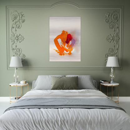 UNTITLED ORANGE RED AND PURPLE - Luis Feito Brushed Aluminum Print - 70x100 cm / 28x40 inches | Luis Feito Aluminum Print | Luis Feito Prints