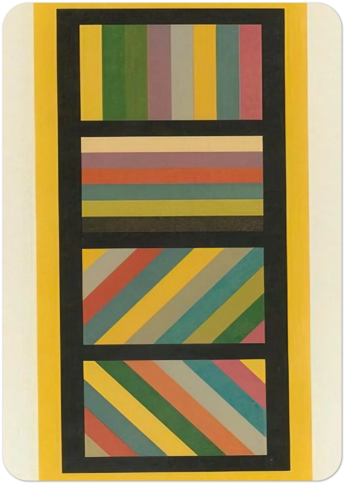 Bands of Color in Four Directions By Sol LeWitt Pack of 10 Post Cards | Sol LeWitt Post Cards | A6 (10.5 x 14.8 cm) - 4.1 x 5.8 inches