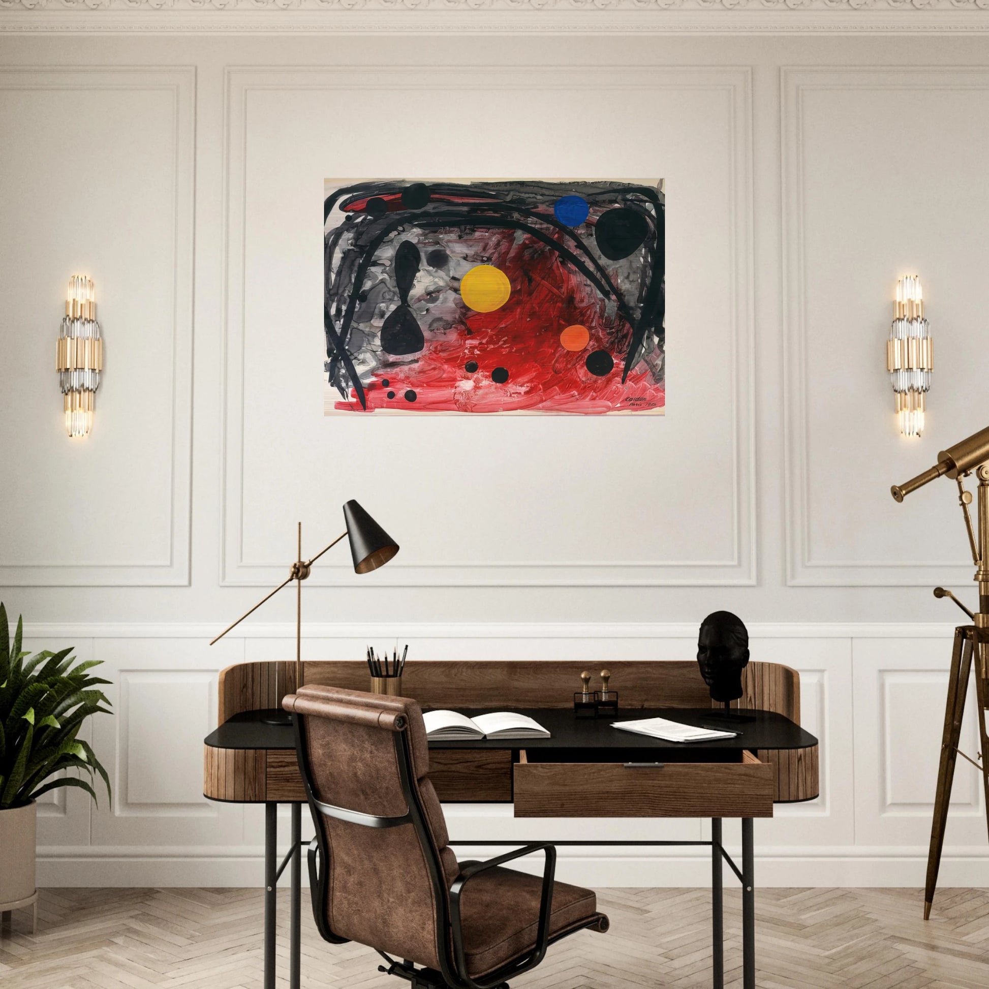 UNTITLED 1946 - Alexander Calder Brushed Aluminum Print - 70x100 cm / 28x40 inches | Alexander Calder Aluminum Print | Alexander Calder Prints