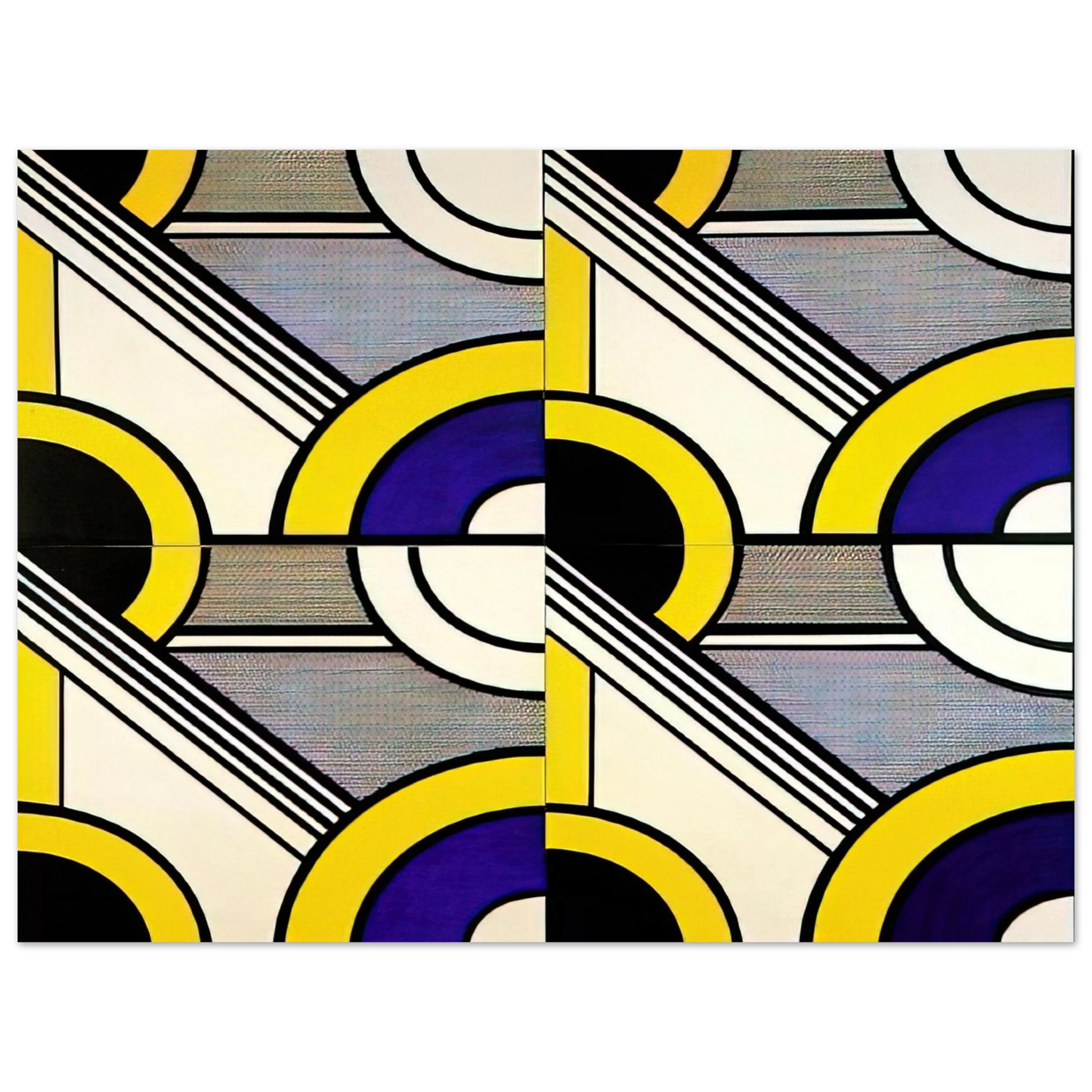 Roy Lichtenstein - MODULAR PAINTING WITH FOUR PANELS 1 1969  75x100 cm / 30x40inches Fine Art Poster