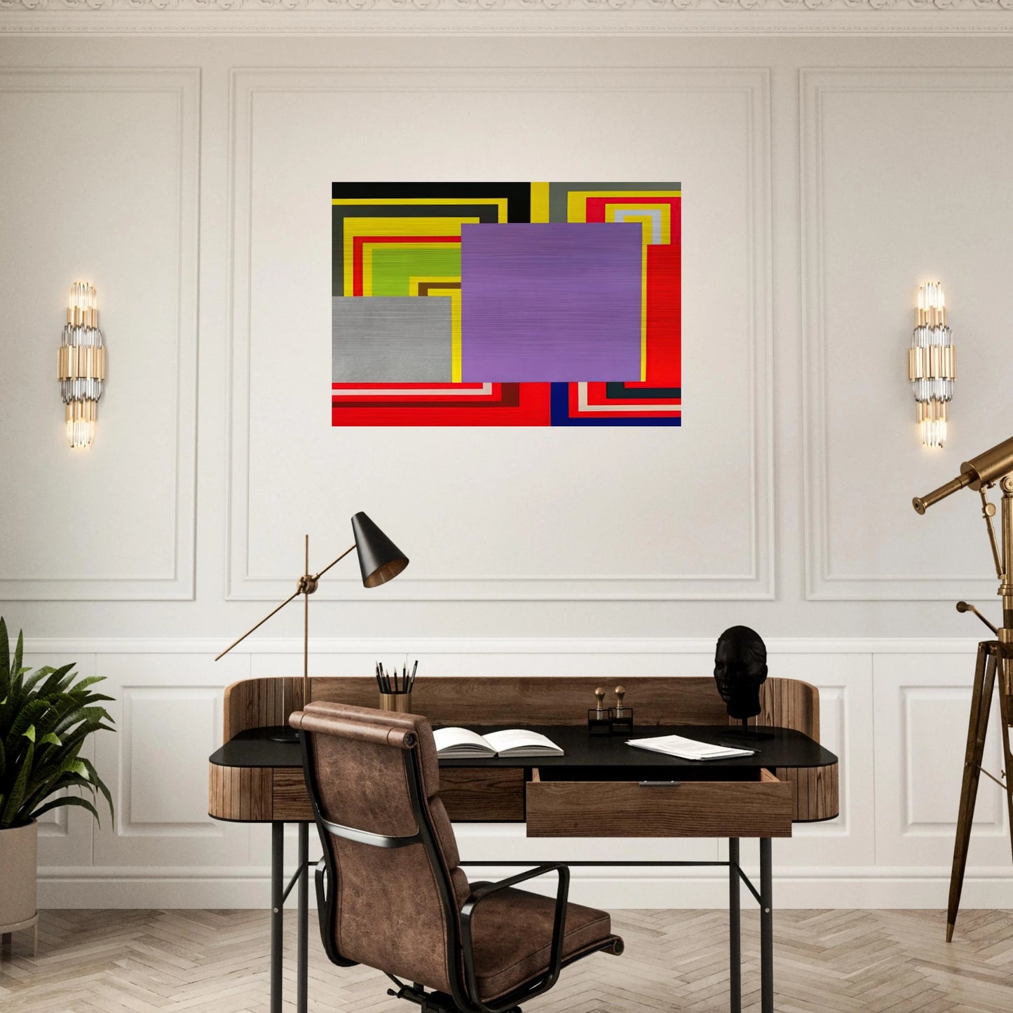 Cartoon Network - 1997 - Peter Halley Brushed Aluminum Print - 70x100 cm / 28x40 inches | Peter Halley Aluminum Print | Peter Halley Prints