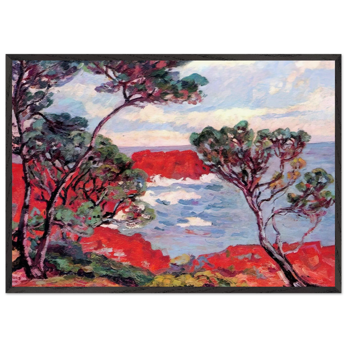 Les rochers rouges - 1894 - Armand Guillaumin 70x100 cm / 28x40 inches Framed Art Print – Black Wooden Frame