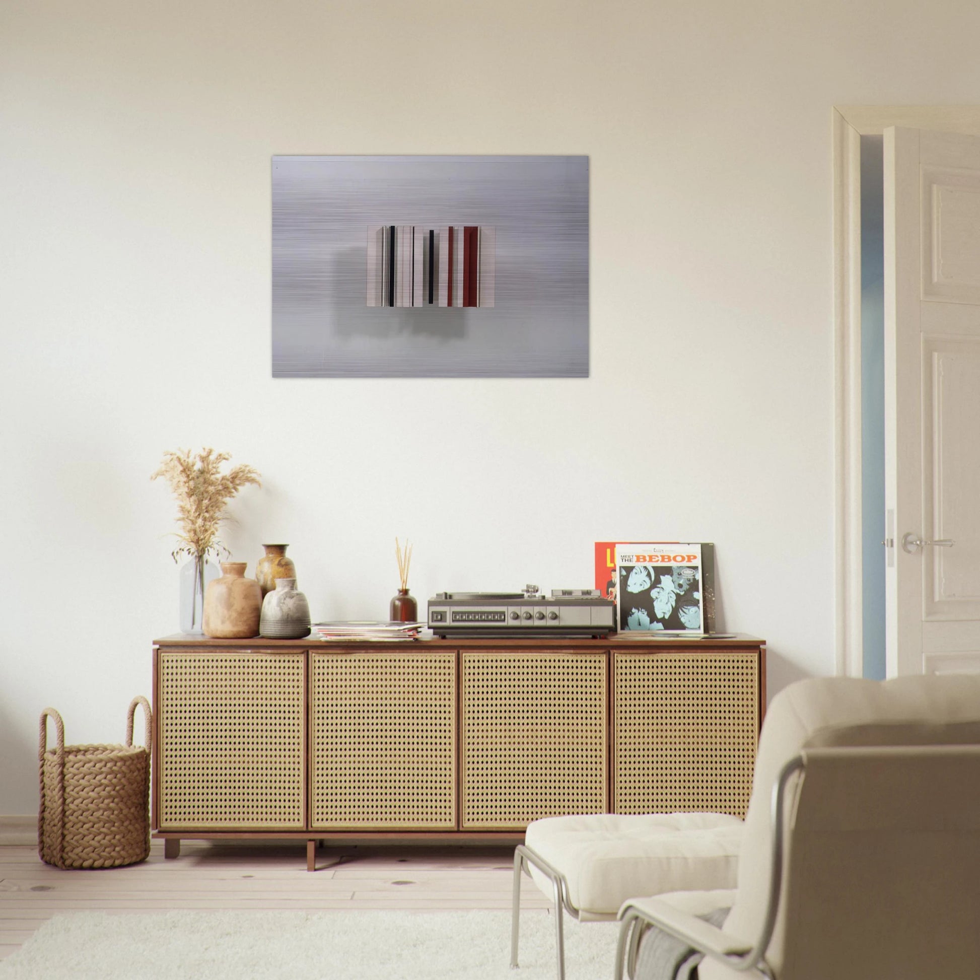 Relief Construction in White, Black and Maroon - 1963 - Victor Pasmore Brushed Aluminum Print - 70x100 cm / 28x40 inches | Victor Pasmore Aluminum Print | Victor Pasmore Prints