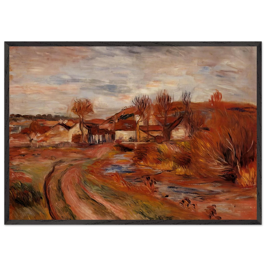 Landscape in Normandy - Pierre-Auguste Renoir 70x100 cm / 28x40 inches Framed Art Print – Black Wooden Frame