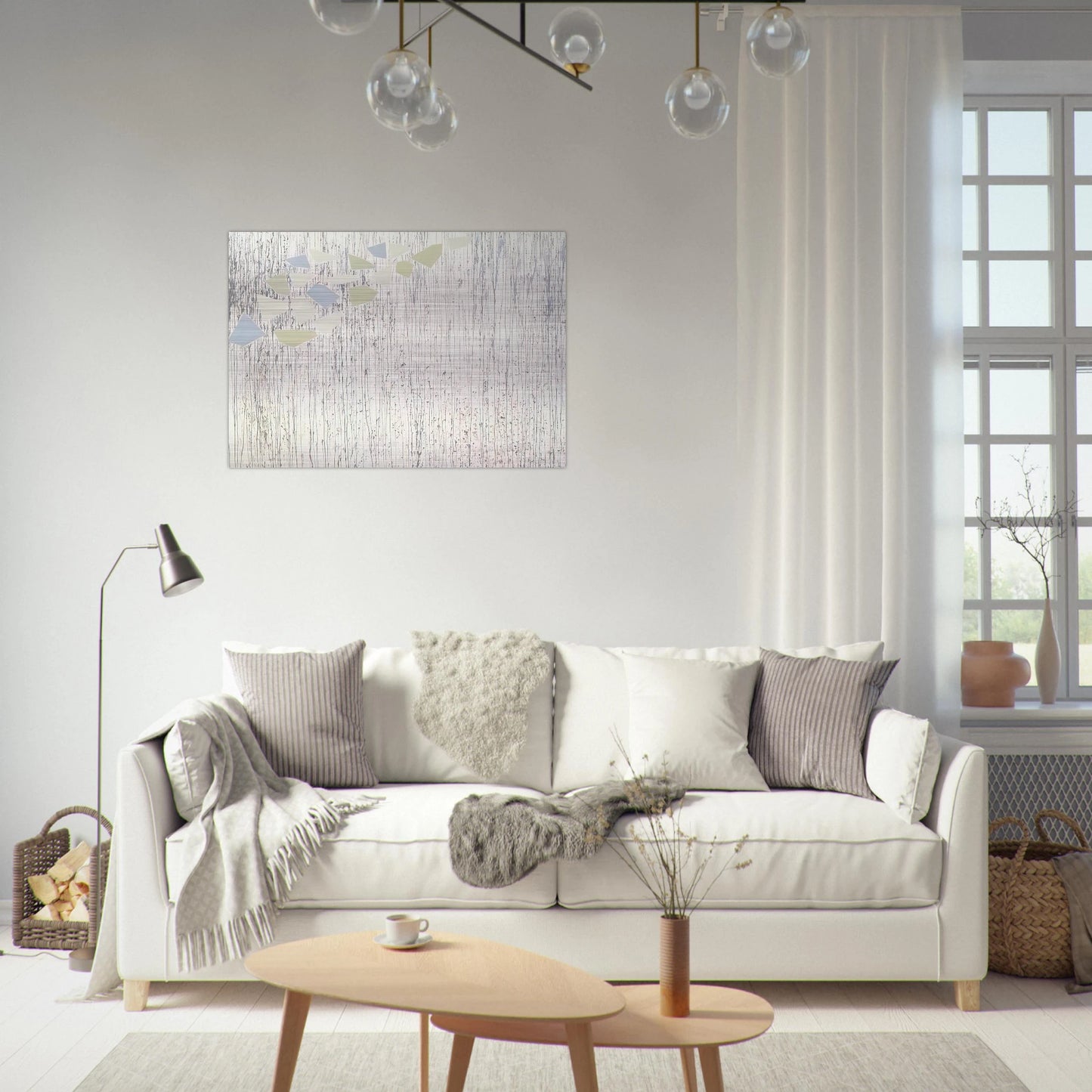 Pale colors on runs - Abstract Expressionism - Robert Goodnough Brushed Aluminum Print - 70x100 cm / 28x40 inches | Robert Goodnough Aluminum Print | Robert Goodnough Prints