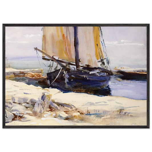 Above Lake Garda at San Vigilio - John Singer Sargent 70x100 cm / 28x40 inches Framed Art Print – Black Wooden Frame