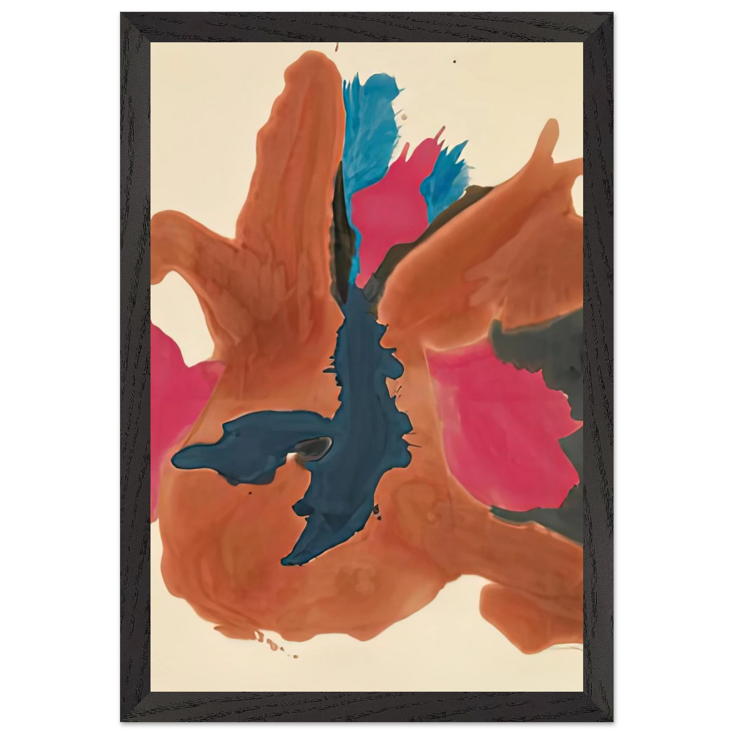 Helen Frankenthaler - Pink Lady, 1963- Wall Art - 21x29.7 cm / 8x12" - Premium Wooden Framed Poster With Fine Art Paper-canvas - White frame