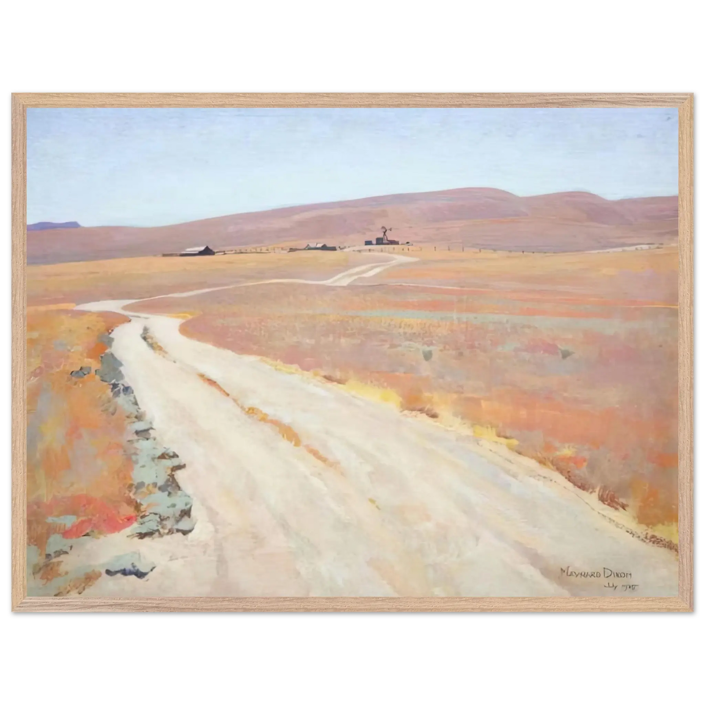 Maynard Dixon - ABANDONED RANCH 1935 Wall art - 60x80 cm / 24x32 Inches - Premium Wooden Framed Poster With Fine Art Paper - White frame