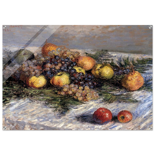Still Life with Pears and Grapes - claude monet Acrylic Print - 70x100 cm / 28x40″ inches