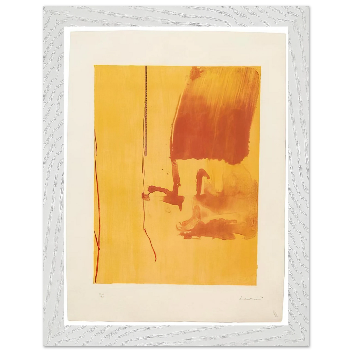 Helen Frankenthaler - Harvest - 1976 Wall art - 28x43  cm / XL (11x17 inches) - Premium Wooden Framed Poster With Fine Art Paper-canvas - White frame
