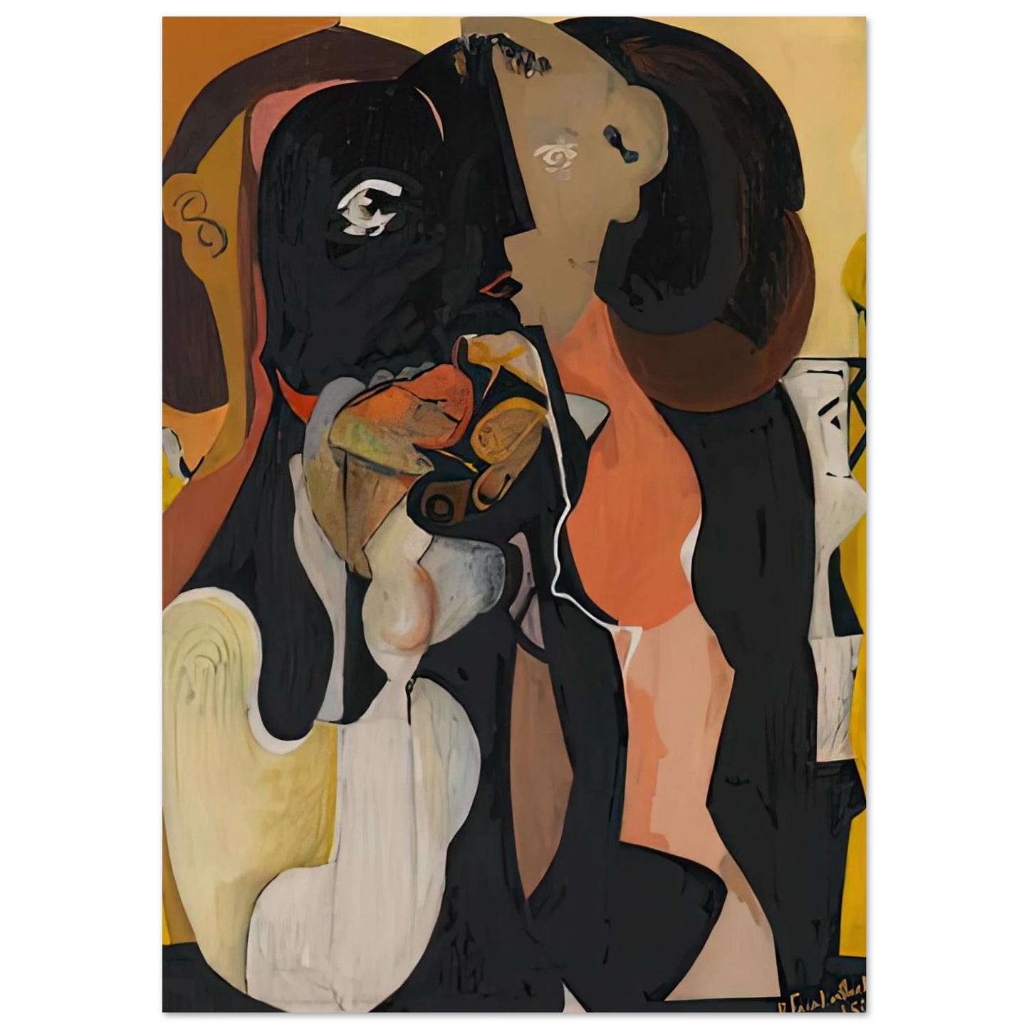 Helen Frankenthaler - Woman, 1950- Wall Art - 21x29.7 cm / 8x12" - Premium Wooden Framed Poster With Fine Art Paper-canvas - Wood frame
