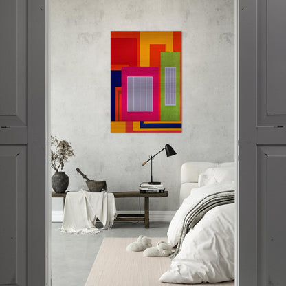 Joy Pop - 1998 - Peter Halley Brushed Aluminum Print - 70x100 cm / 28x40 inches | Peter Halley Aluminum Print | Peter Halley Prints