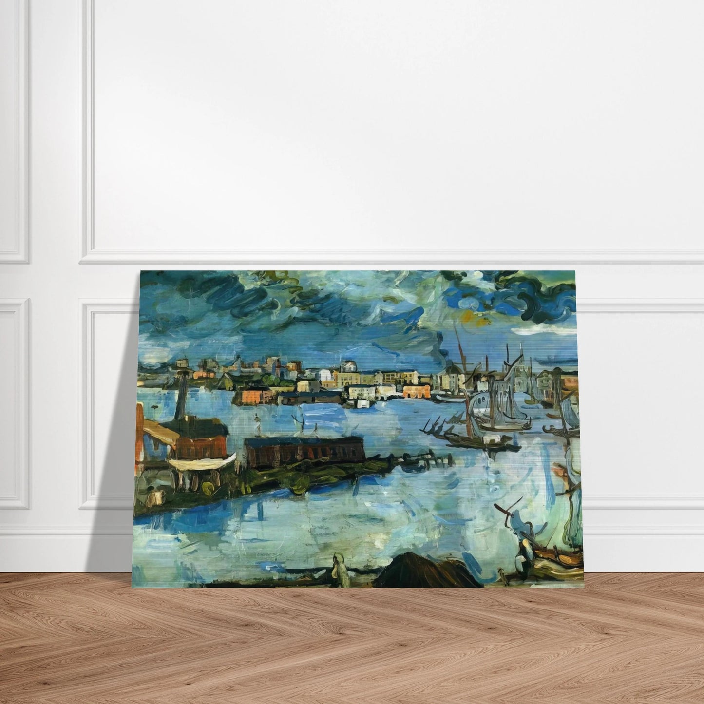 STOCKHOLM HARBOUR - OSKAR KOKOSCHKA Brushed Aluminum Print - 70x100 cm / 28x40 inches | OSKAR KOKOSCHKA Aluminum Print | OSKAR KOKOSCHKA Prints