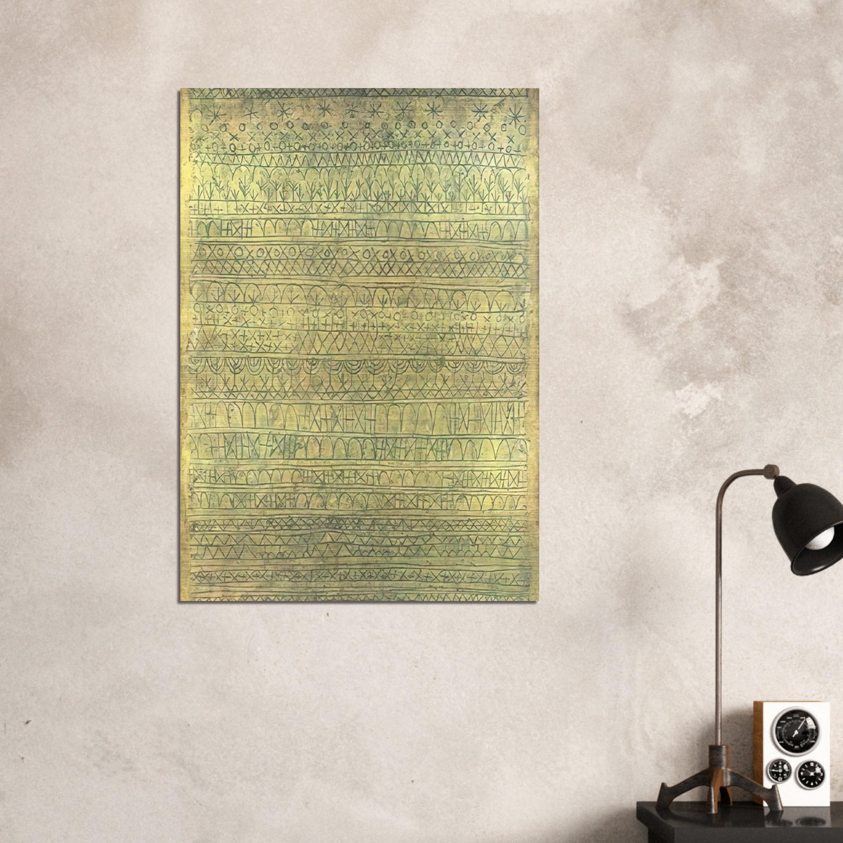 PASTORAL RHYTHMS 1927 - Paul Klee Brushed Aluminum Print - 70x100 cm / 28x40 inches | Paul Klee Aluminum Print | Paul Klee Prints
