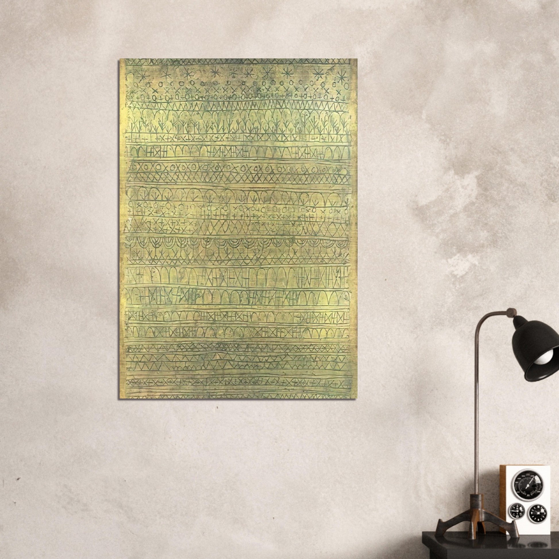 PASTORAL RHYTHMS 1927 - Paul Klee Brushed Aluminum Print - 70x100 cm / 28x40 inches | Paul Klee Aluminum Print | Paul Klee Prints
