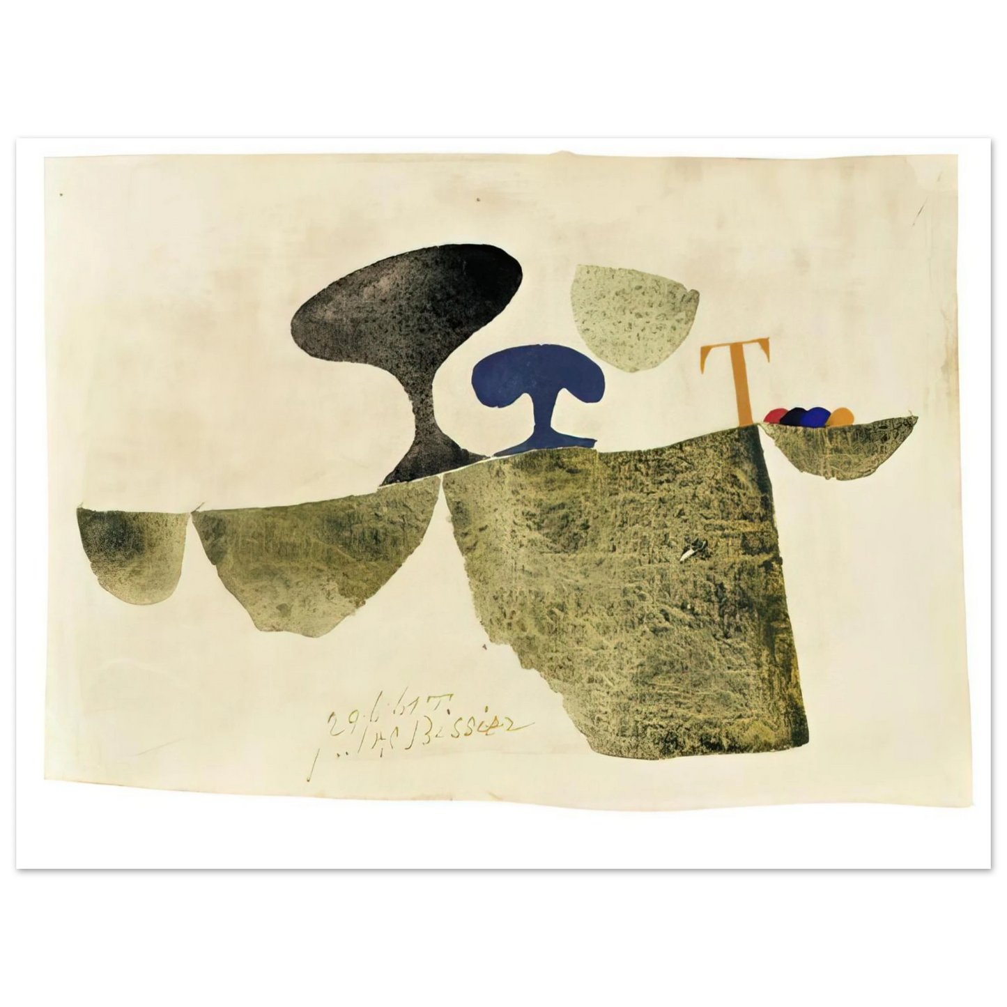 Julius Bissier - 29.6.61 T - 1961  75x100 cm / 30x40inches Fine Art Poster