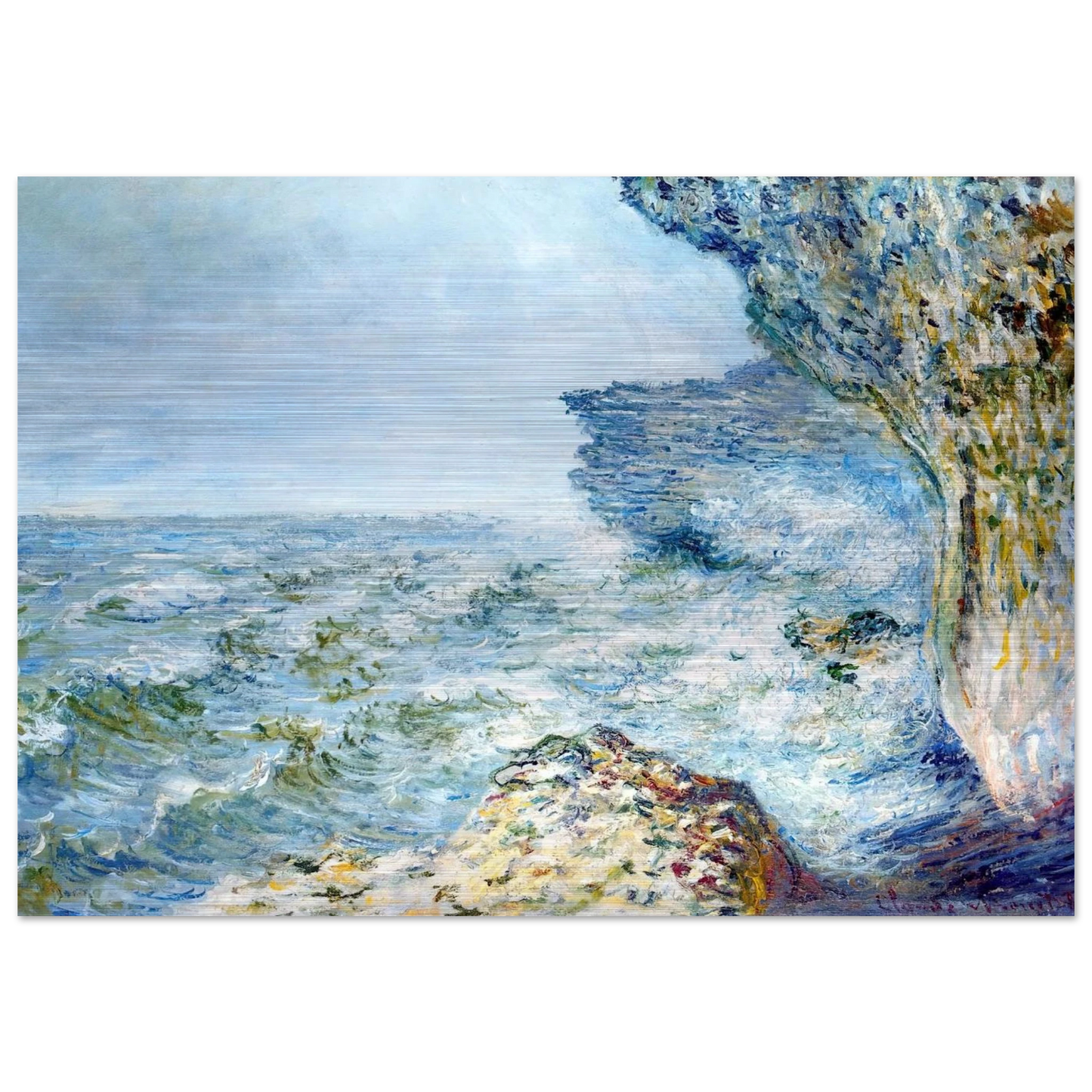 The Sea at Fecamp - claude monet Brushed Aluminum Print - 70x100 cm / 28x40 inches | claude monet Aluminum Print | claude monet Prints