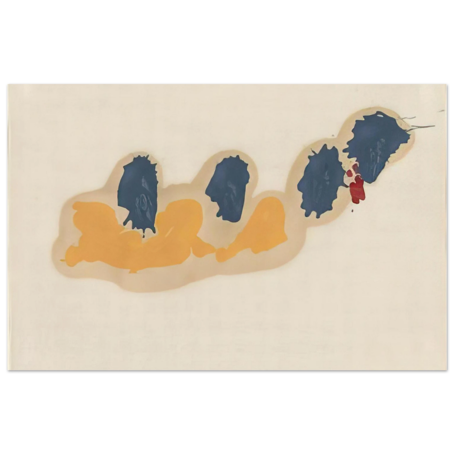 Helen Frankenthaler - April IV - 1960 Wall art - 27x35 cm / 11x14 inches - Premium Wooden Framed Poster With Fine Art Paper-canvas - White frame