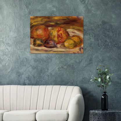 Still Life Pomegranate, Figs and Apples - Pierre-Auguste Renoir Brushed Aluminum Print - 70x100 cm / 28x40 inches | Pierre-Auguste Renoir Aluminum Print | Pierre-Auguste Renoir Prints
