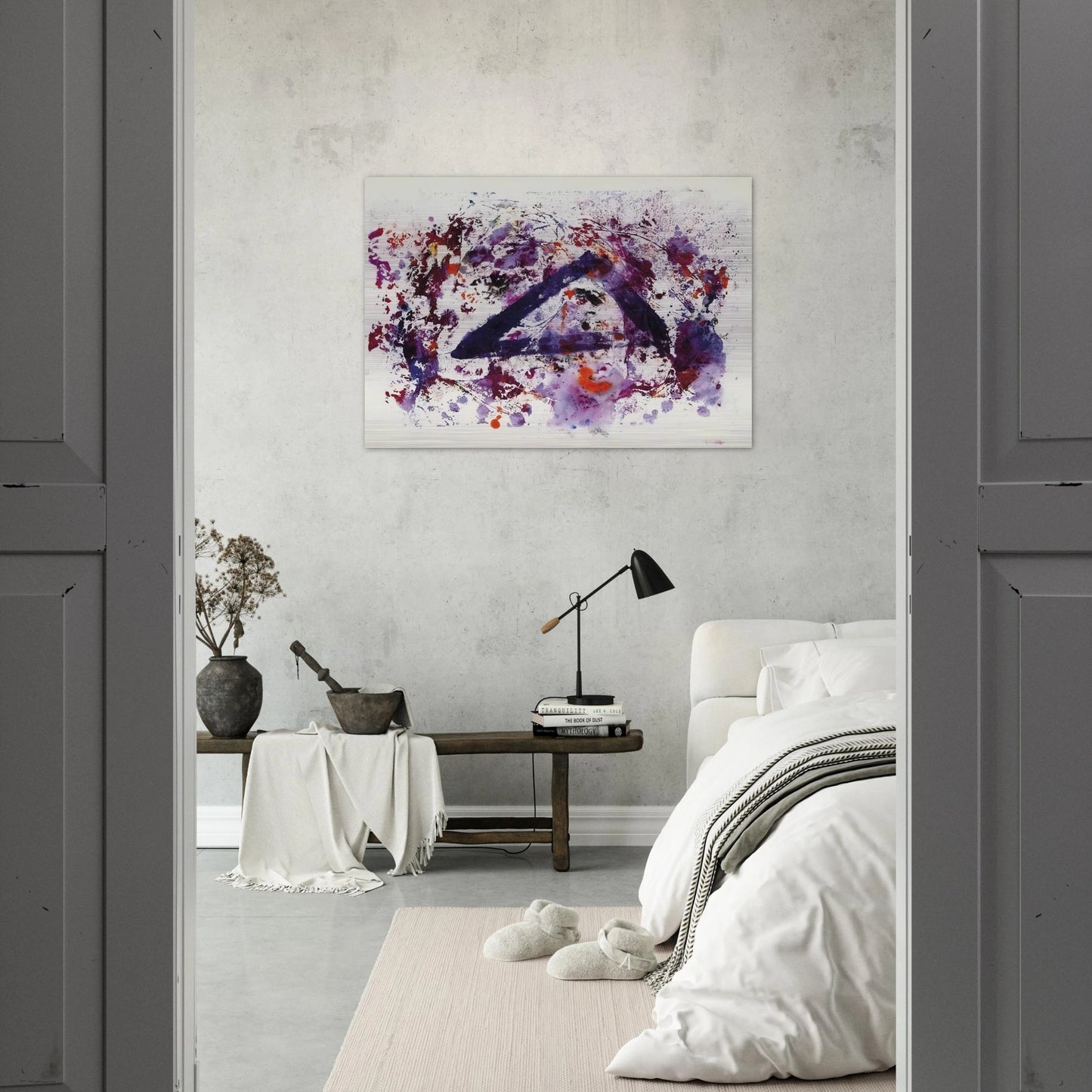 Untitled  SF220S  - Sam Francis Brushed Aluminum Print - 70x100 cm / 28x40 inches | Sam Francis Aluminum Print | Sam Francis Prints