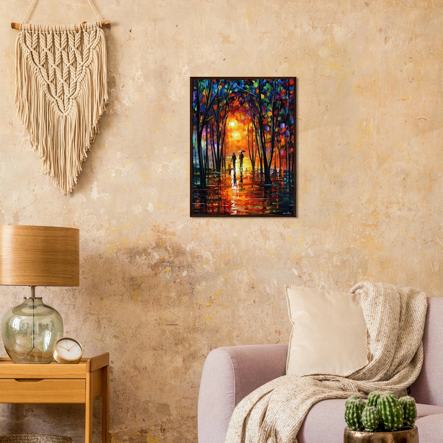 Leonid Afremov Wooden Framed Print - 5x7 inches / 13x18 cm - Wood frame-canvas