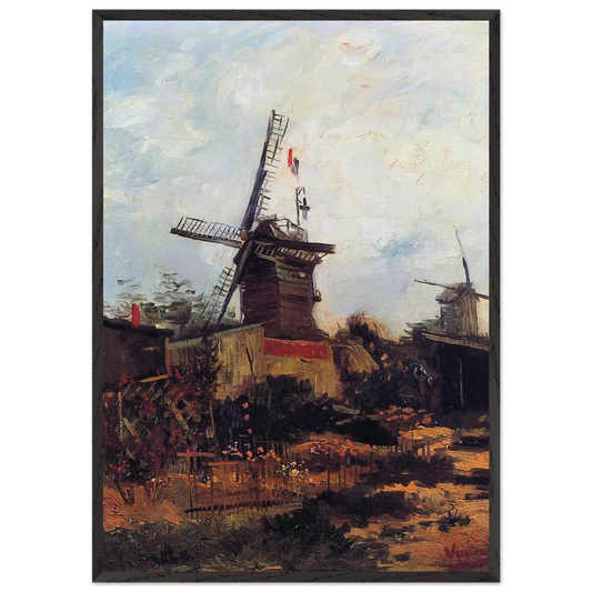 The Mill of Blute End - Vincent van Gogh 70x100 cm / 28x40 inches Framed Art Print – Black Wooden Frame