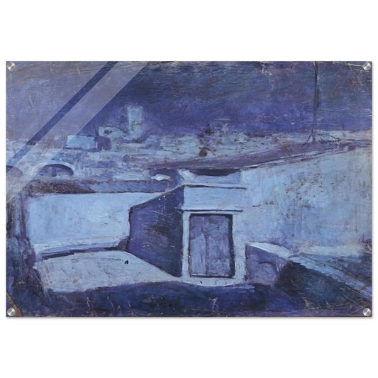 The roofs of Barcelona in the moonlight - Pablo Picasso Acrylic Print - 70x100 cm / 28x40″ inches | Pablo Picasso Wall Art | Pablo Picasso Prints