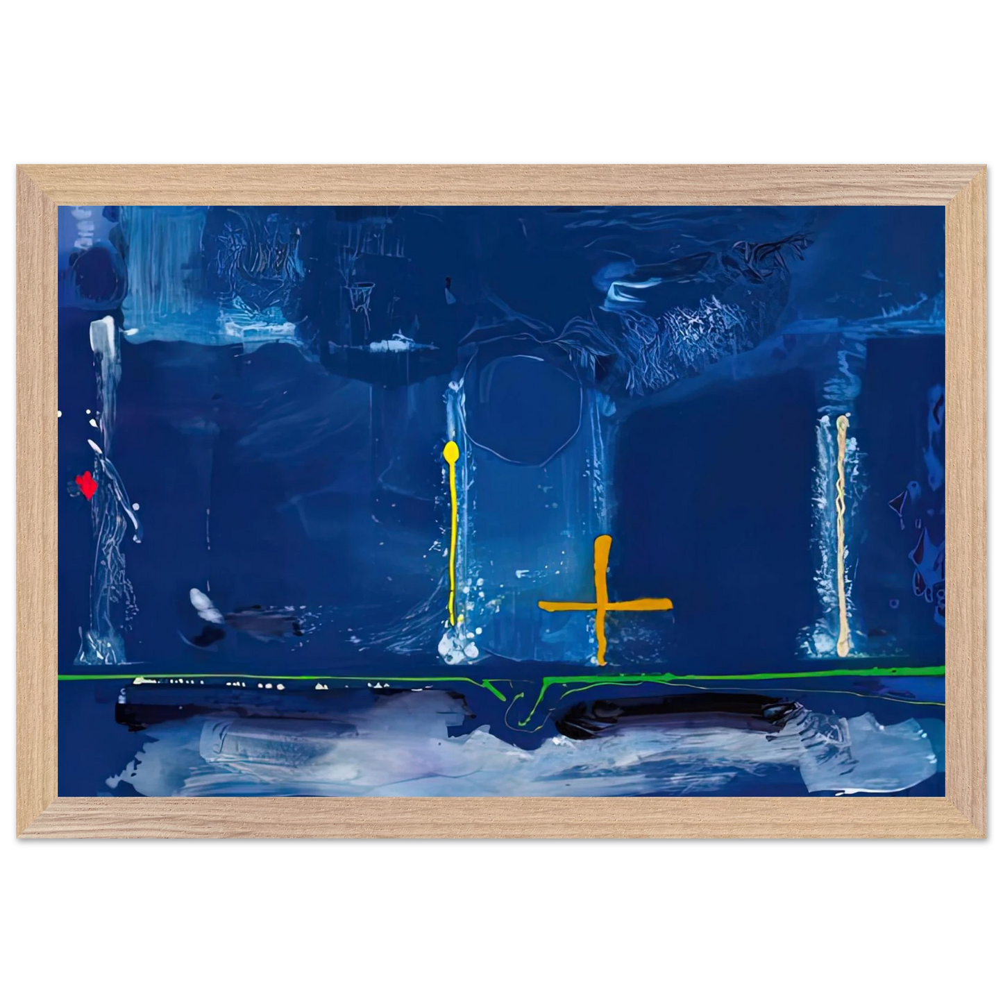 Helen Frankenthaler - Sister Sky, 1991- Wall Art - 21x29.7 cm / 8x12" - Premium Wooden Framed Poster With Fine Art Paper-canvas - Black frame