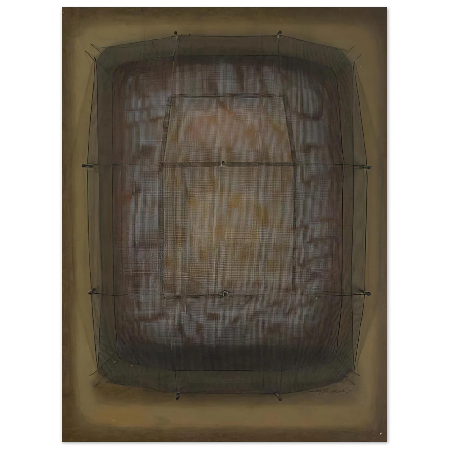 Manuel Rivera - Espejo dorado - Art Informel  75x100 cm / 30x40inches Fine Art Poster
