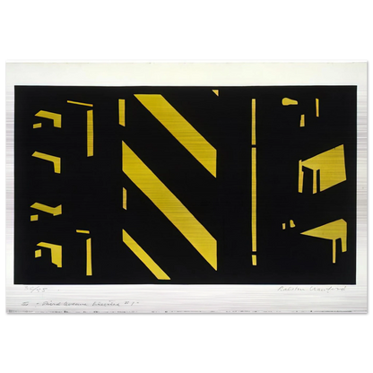 Third Avenue Elevated #1 1951 - Purism - Ralston Crawford Brushed Aluminum Print - 70x100 cm / 28x40 inches | Ralston Crawford Aluminum Print | Ralston Crawford Prints