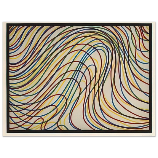 Sol LeWitt - Wavy Lines with Black Border  75x100 cm / 30x40inches Fine Art Poster